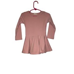 Dudu Cream Light Pink Twirl Little Girls Dress Size 24/36 months